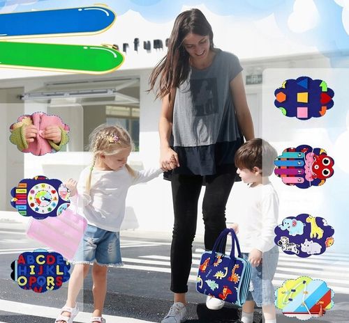 Tablica Manipulacyjna Sensoryczna dla Dzieci Miękka Edukacyjna Montessori na Arena.pl