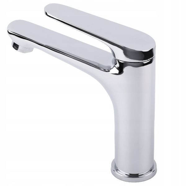 Bateria umywalkowa stojąca chrom srebrna łazienkowa kran do umywalki YOKA zdjęcie 6