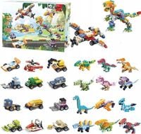 KALENDARZ ADWENTOWY 24 ELEMENTY KLOCKI DINOZAUR SAMOCHODY