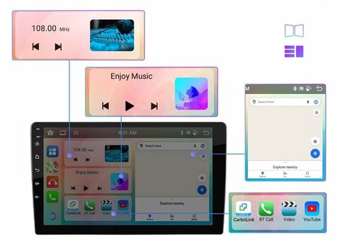 RADIO SAMOCHODOWE 2 DIN ANDROID AUTO CARPLAY 6GB RAM WIFI GPS RDS DSP FM 9" na Arena.pl