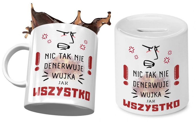 Dla Wujka Zestaw Kubek + Skarbonka Na Prezent Z Nadrukiem Ze Zdjęciem zdjęcie 1