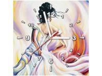30X30CM ZEGAR KOBIETA ABSTRAKCIE KOLORÓW OBRAZ MALOWANE