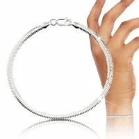 BRANSOLETKA DAMSKA SREBRNA WĄŻ PRÓBA 925 DŁUGOŚĆ 18cm GRUBOŚĆ 3,5mm PUDEŁKO