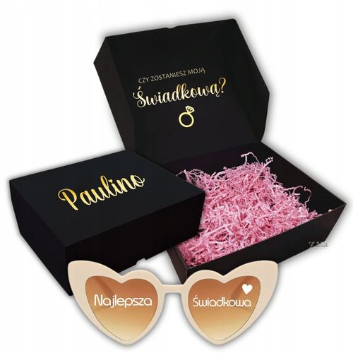 Pudełko box CZARNE czy zostaniesz ŚWIADKIEM Świadkową ślub prezent na Arena.pl