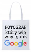 Dla Fotografa Fotografki Torba Eco Biała Shopper Z Nadrukiem Ze Zdjęciem