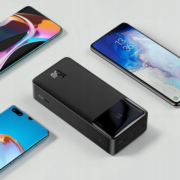 BASEUS DUŻY POJEMNY POWER BANK 30000mAh 15W USB USB C SZYBKI POWER BANK zdjęcie 14