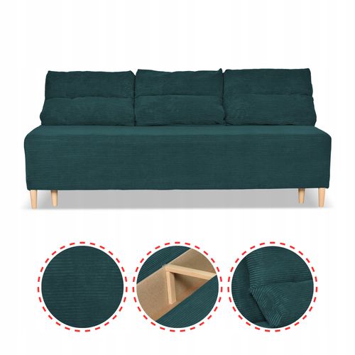 Zestaw KIMO funkcja spania sofa fotele Family Meble zielony Anafi sztruks na Arena.pl