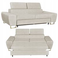 Sofa kanapa Bosso salon Family meble beżowa welur reg zagłówek