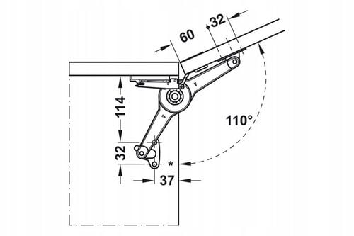 Siłownik meblowy do frontów HAFELE DUO rozwórka nożycowa podnośnik na Arena.pl