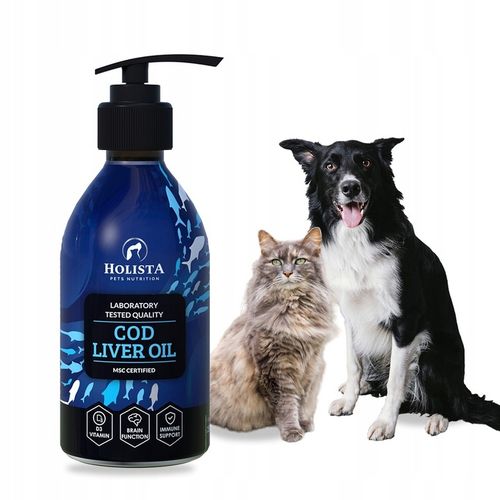 HOLISTA COD LIVER OIL TRAN z DORSZA OLEJ dla Psa KOTA WITAMINY A D3 250ML na Arena.pl