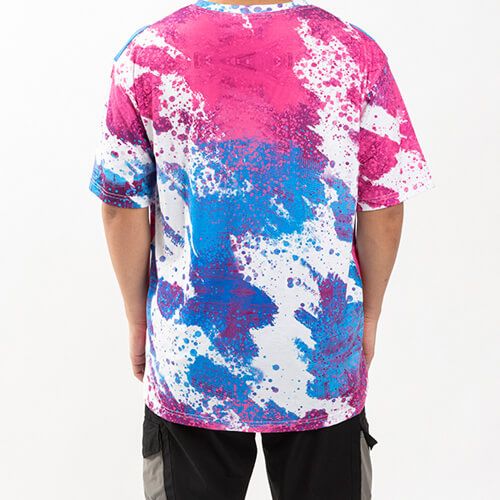 Koszulka Cotton-Like Bleached Leopard Blue Pink do sublimacji M zdjęcie 5