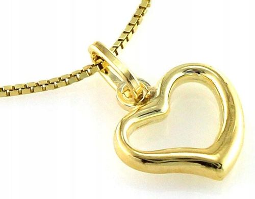 Zawieszka złota 333 eleganckie subtelne serduszko wisiorek damski ramka 8k na Arena.pl