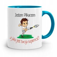 Kubek Błękitny Dla Piłkarza Zawodnika Jestem Z Nadrukiem Ze Zdjęciem