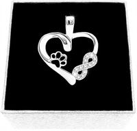 ZAWIESZKA SREBRNA SERDUSZKO NIESKOŃCZONOŚĆ ŁAPKA SREBRO 925 NA PREZENT