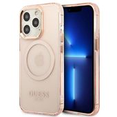 Guess GUHMP13LHTCMP iPhone 13 Pro / 13 6,1" różowy/pink hard case Gold