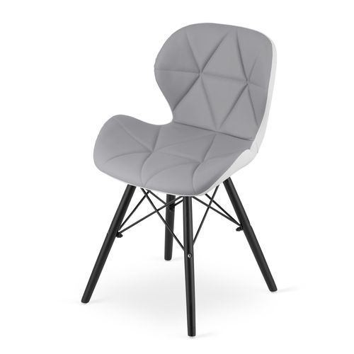 Krzesło LAGO ekoskóra - szaro-białe / nogi czarne x1 na Arena.pl