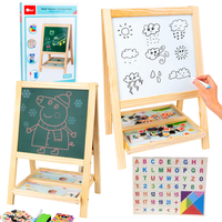 Tablica Drewniana Dwustronna Magnetyczna Marker Kreda Literki Cyfry Gąbka