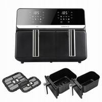 FRYTKOWNICA BEZTŁUSZCZOWA PODWÓJNA AIR FRYER 9L 2200W DWUKOMOROWA PIEKARNIK