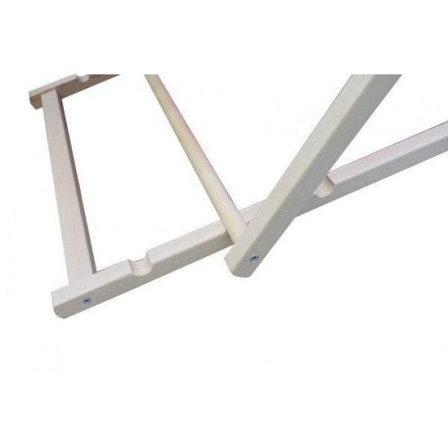 DREWNIANY LEŻAK PLAŻOWY OGRODOWY SKŁADANY BIAŁO-CZERWONY na Arena.pl