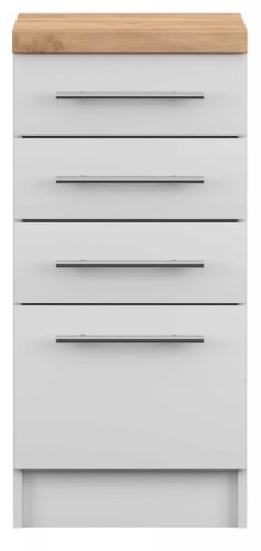 KUCHNIA Szafka kuchenna INEZ stojąca 40 biały craft złoty SZUFLADY na Arena.pl