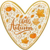CIASTKO LUKROWANE HELLO AUTUMN ROZ.XL SERCE JESIEŃ RĘCZNIE ROBIONE