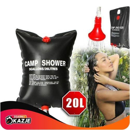 PRYSZNIC SOLARNY 20L KEMPINGOWY TURYSTYCZNY POLOWY BIWAKOWY NAGRZEWA WODĘ na Arena.pl