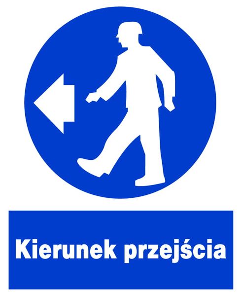 ZNO-35 ZNAK TABLICZKA BHP - KIERUNEK PRZEJŚCIA zdjęcie 2