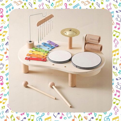 TABLICA MANIPULACYJNA SENSORYCZNA MUZYCZNA PERKUSJA CYMBAŁKI EDUKACYJNA XXL na Arena.pl
