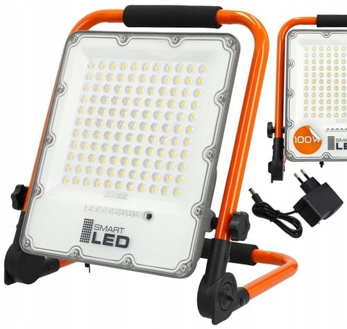 Halogen LED Naświetlacz Akumulatorowy Budowlany 100W Roboczy Przenośny na Arena.pl