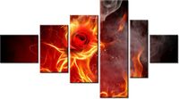 100CM 180CM OBRAZ 6 ELEM OGNISTA RÓŻA ŚCIENNY