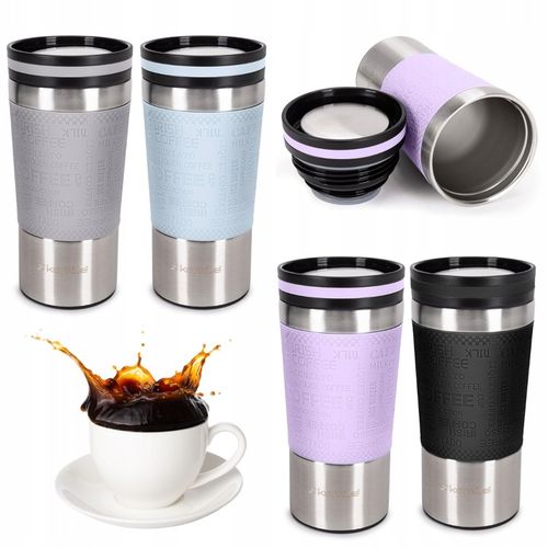 KUBEK TERMICZNY stalowy TERMOS do kawy herbaty szczelny KAMILLE 380ml na Arena.pl