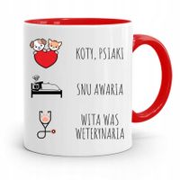 Kubek Czerwony Weterynarza Wita Was Weterynaria Z Nadrukiem Ze Zdjęciem