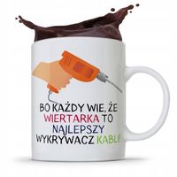 Kubek Budowlańca Majstra Wiertarka Wykrywacz Kabli Z Nadrukiem Ze Zdjęciem