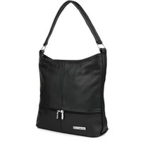 CZARNA SKÓRZANA LISTONOSZKA DWA PASKI Beltimore I66