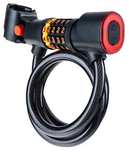 ZAMEK ZAPIĘCIE BLOKADA DO ROWERU + ŚWIATŁO TYLNE Lampka LED Uchwyt na Arena.pl