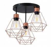 Lampa plafon sufitowa żyrandol loft drut diament 3
