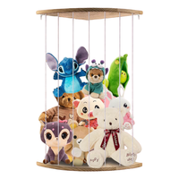 Organizer na pluszaki zoo wiszący schowek drewniany narożny na zabawki