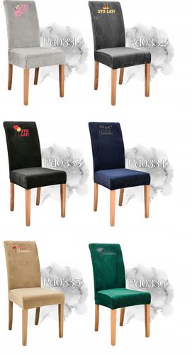 Pokrowiec na krzesło HAFT DLA CAŁEJ RODZINY z nazwiskiem KOMPLET 6SZT na Arena.pl