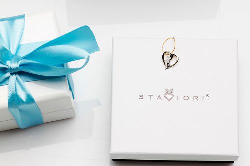 złoty wisiorek serce z 1 diamentem 585 na Arena.pl