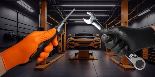 RĘKAWICE RĘKAWICZKI NITRYLOWE B. MOCNE ROBOCZE VELO STRONG GRIP - M 50 na Arena.pl