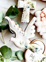 CIASTKO GOŁĄBEK GAŁĄZKA KOMUNIA IHS PODZIEKOWANIA DLA GOŚCI UPOMINEK