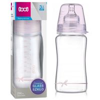 LOVI Butelka antykolkowa do karmienia szklana DIAMOND GLASS 250ml 3m+ Baby Shower Girl
