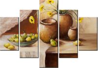 70 100CM OBRAZ 5 ELEM MARTWA NATURA DRUK PŁÓTNO