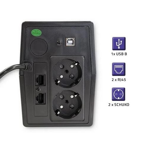 UPS Qoltec Monolith (650VA/360W, 2xSchuko, USB, LCD, AVR) na Arena.pl
