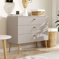 Komoda BOHO z szufladami na wysokich drewnianych nogach + Cichy domyk - Kaszmir