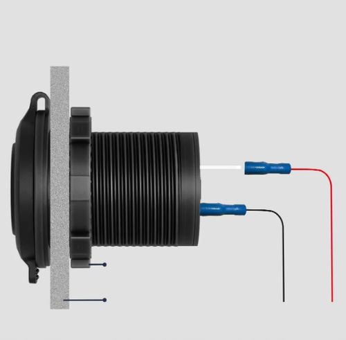 Gniazdo samochodowe USB QC 3.0 PD WOLOTMIERZ 12V 24V IP65 transparent 63W na Arena.pl