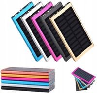 Powerbank Solarny 2 Porty USB 20000 mAh Latarka Wodoodporna Konstrukcja