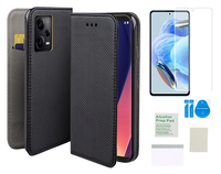 Etui z klapką do XIAOMI REDMI NOTE 12 PRO 5G czarny + folia ochronna TPU