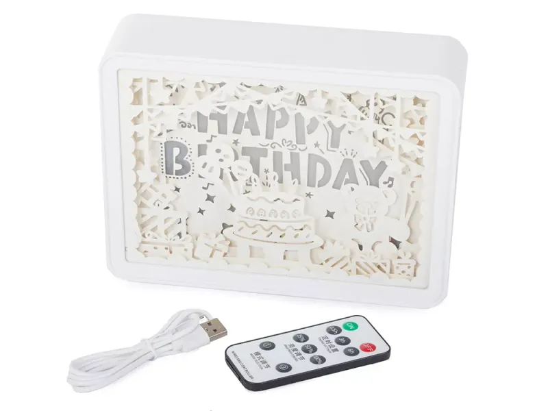 Lampka nocna tablica 3d kolory RGB LED pilot dotyk zdjęcie 5