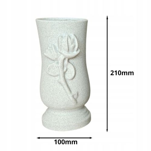 Wazon Nagrobny, Wazon na cmentarz Memorial Rose - Biały Marmurek na Arena.pl